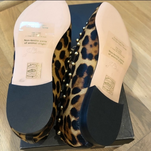 JUST REDUCED ‼️RARE‼️JCrew Janie Calf Hair Studded Loafers - Picture 2 of 2